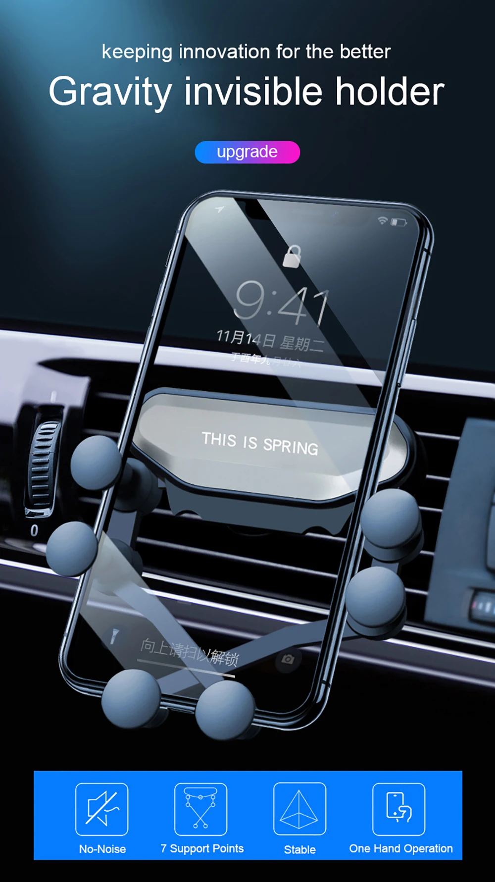 Новое обновление 360 Вращение держатель для телефона в машину(car phone holder) вентиляционное отверстие крепление клип авто Поддержка подставка для телефона Универсальный держатель для телефона для айфон iPhone X R S