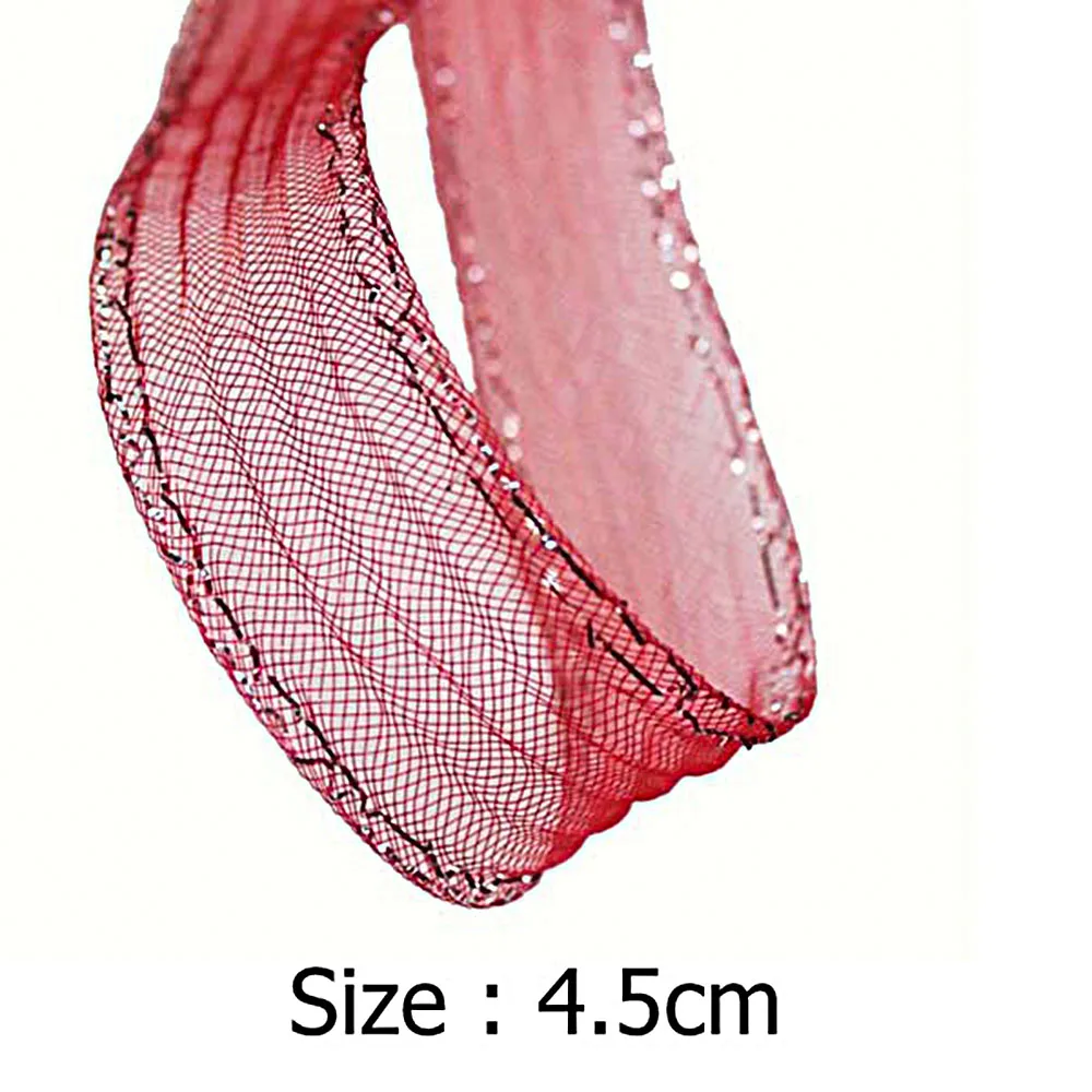 1,78 дюймов (4,5 см) дробленые конские волосы Crin Braid с серебряной отделкой Millinery органза ткань 100 ярдов/лот