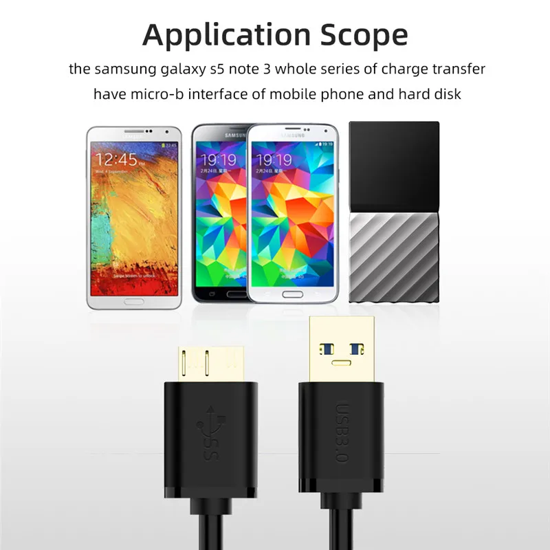 0 5 м/1 м USB 3 Тип A Micro B кабель высокого Скорость для синхронизации данных и зарядки