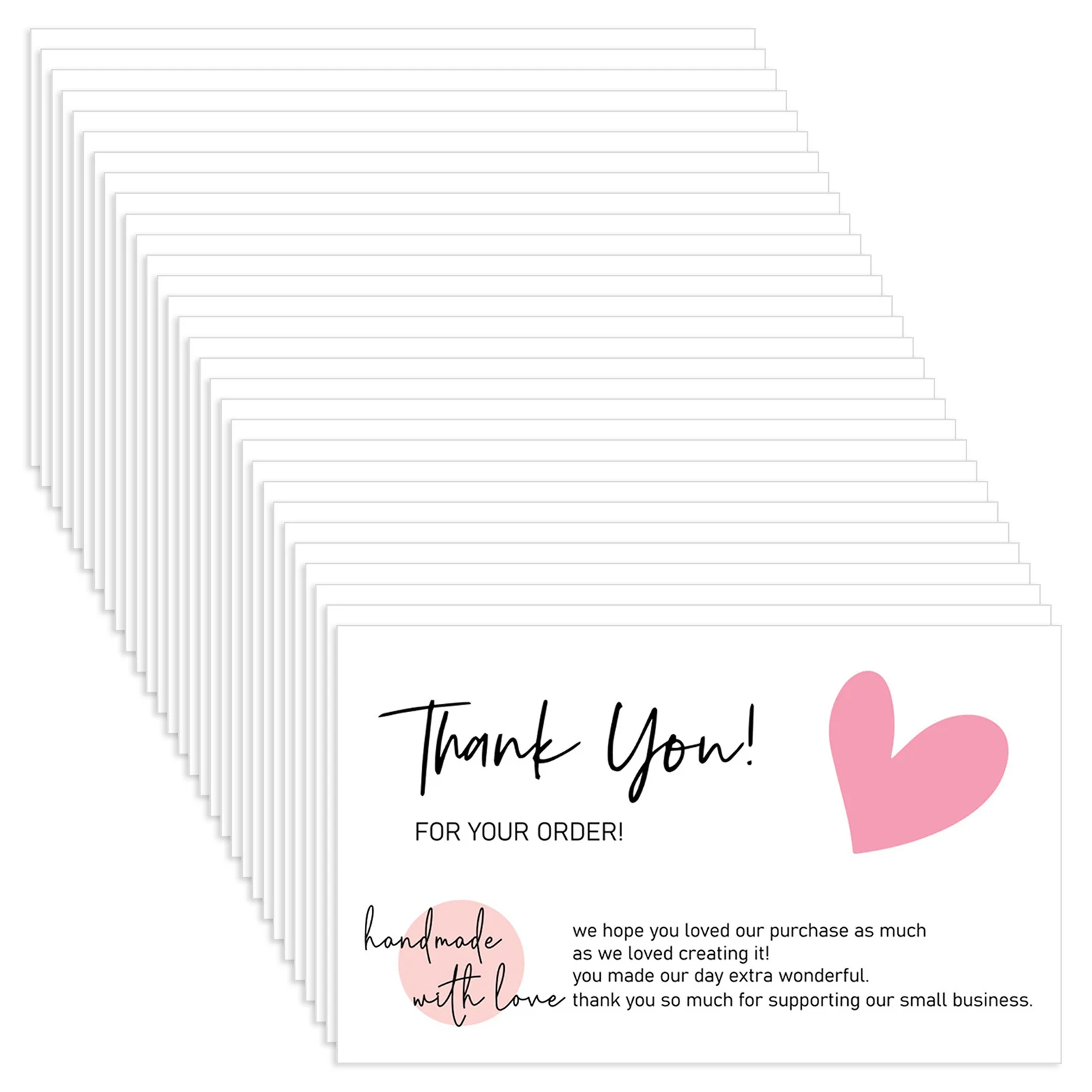 

Карта благодарности за посылка Кетов, 30 цветов, розовая визитная карточка ручной работы с любовью для благотворительных целей