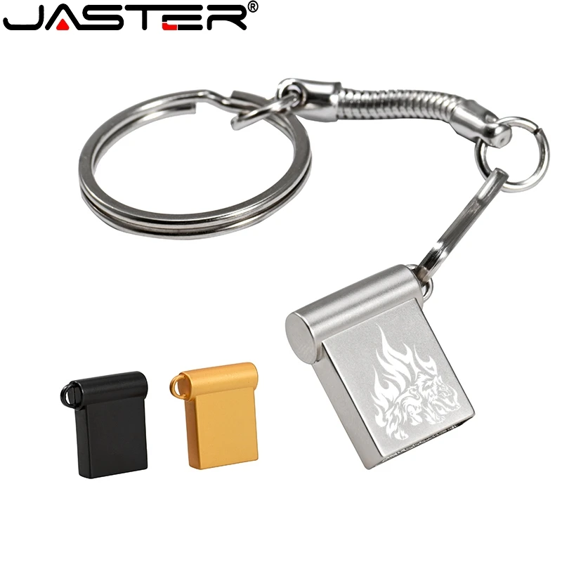 JASTER Fashion Super Mini Metalen Usb Flash Drive 4 Gb 8 Gb 16 Gb Pen Drive 32 Gb 64 Gb Usb 2.0 Flash Stick Pendrive free logo