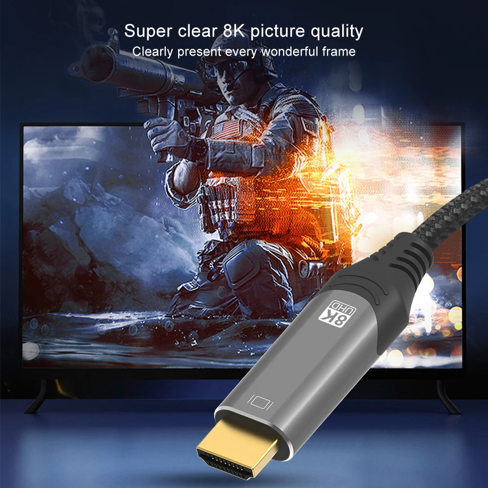 DisplayPort 1 4-HDMI-совместимый кабель 2 8K @ 30Hz 4K 120Hz 2K 165Hz/144Hz Кабель DP-HDMI ible для ПК HP DELL GPU AMD