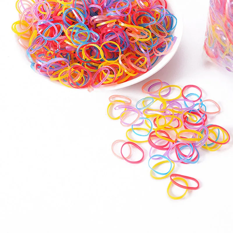 100 шт цветная эластичная резинка Детские аксессуары для волос | Детская одежда и