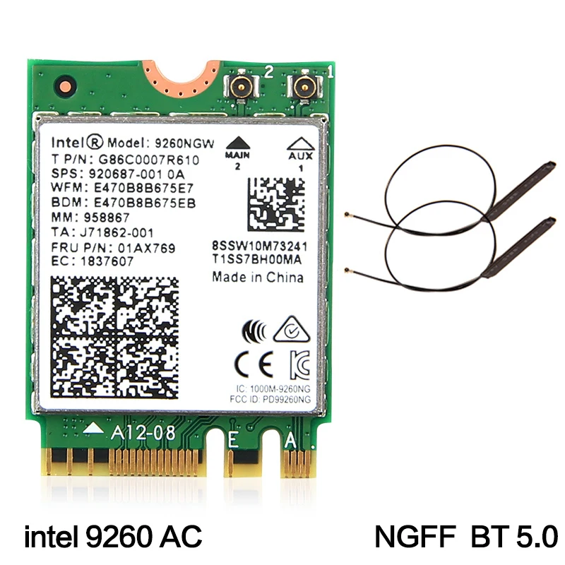 Двухдиапазонный беспроводной-AC 9260 для Intel 9260NGW NGFF 802.11Ac MU-MIMO 1730 Мбит/с 1 73 Гбит/с WiFi +