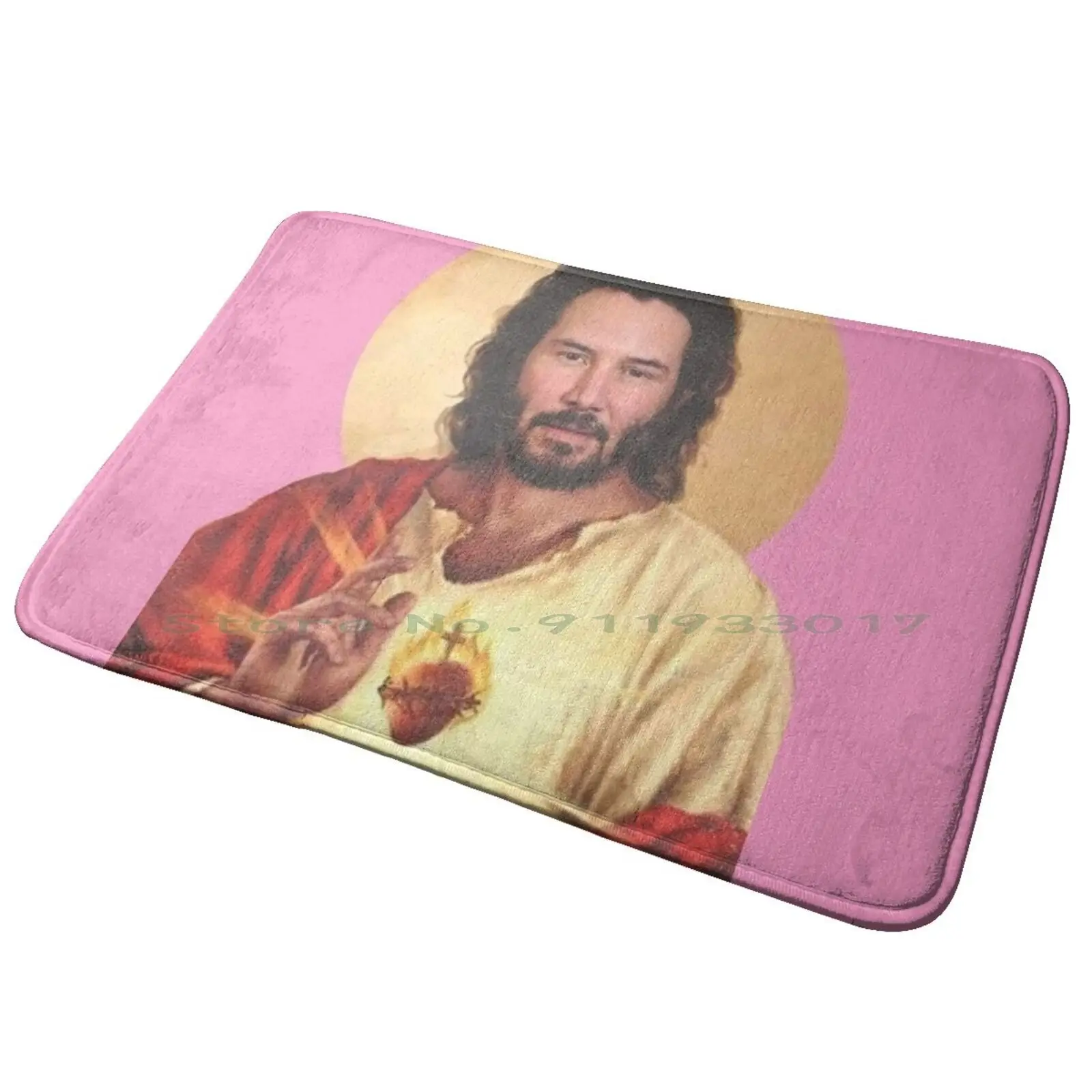 

Keanu reвс, Властелин и спаситель, коврик для входной двери, коврик для ванной, Кеану ревс, смешной Иисус Христа, розовое желтое золото, сердце, Д...