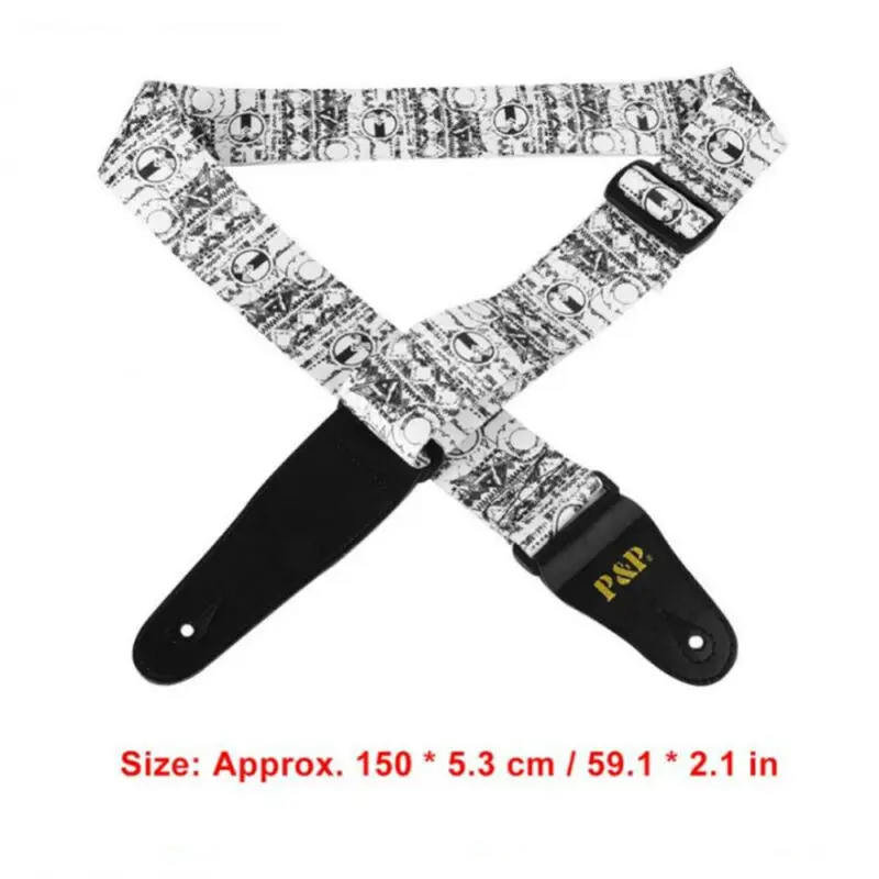 Регулируемый черный мягкий полиэстер с винтажным принтом и толстым ремешком для