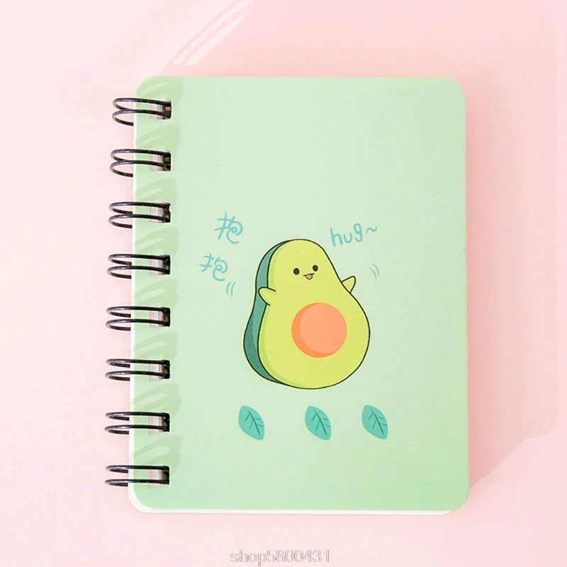 

4pcs Avocado Spiral Coil Notebook Blank Paper Journal Diary Planner Notepad School Supplies Stationery N06 20 Dropshipping