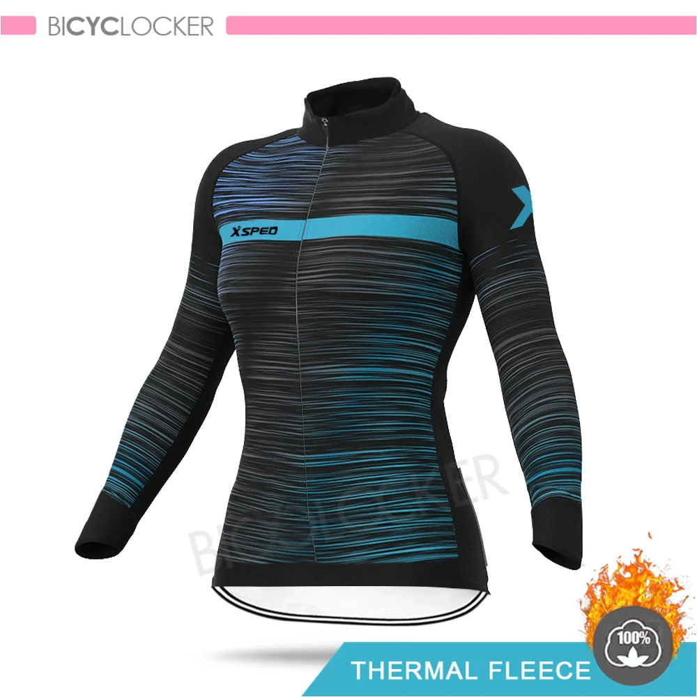 Cycling Jerseys Женская зимняя новая велосипедная одежда, комплект Джерси для велоспорта, Теплая Флисовая одежда Aleing, женская форма для шоссейного велосипеда, костюмы, одежда для верховой езды - Цвет: Cycling Jerseys