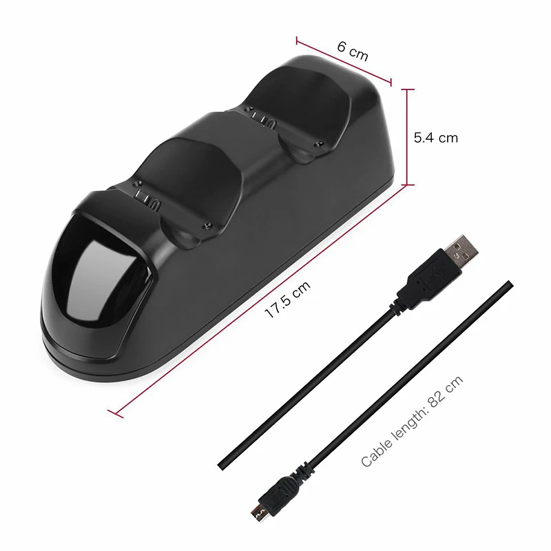 Зарядное устройство для двух геймпадов PS4 со светодиодным индикатором |