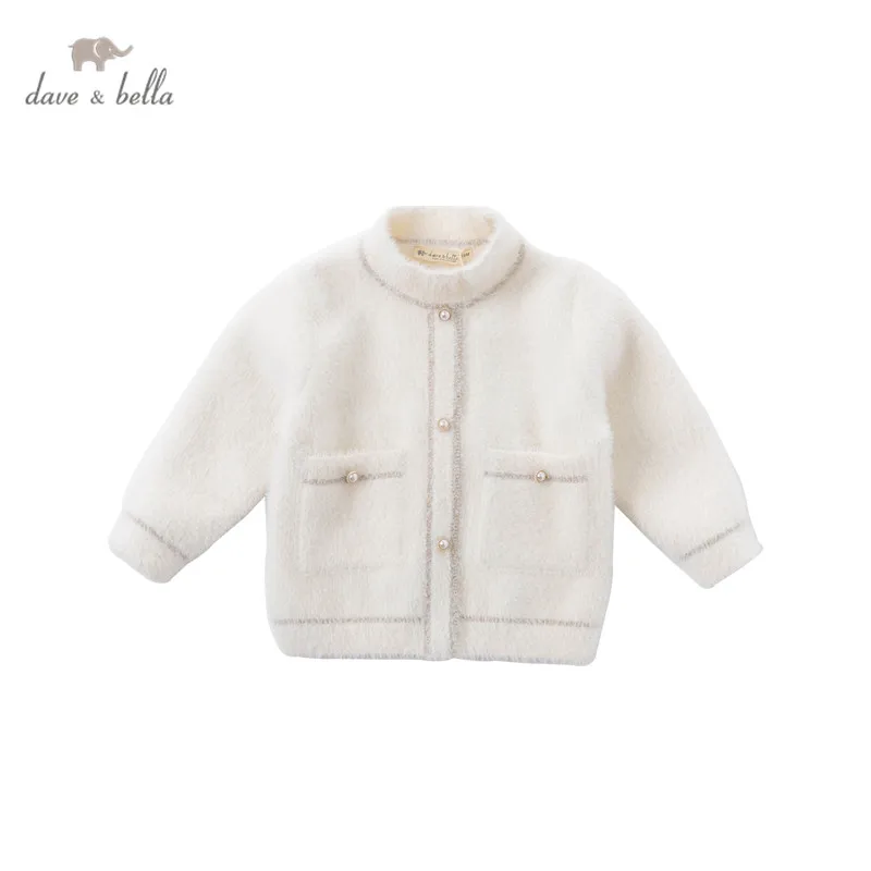 

DB15394 dave bella winter cute baby girls pockets knitted sweater kids fashion toddler boutique tops