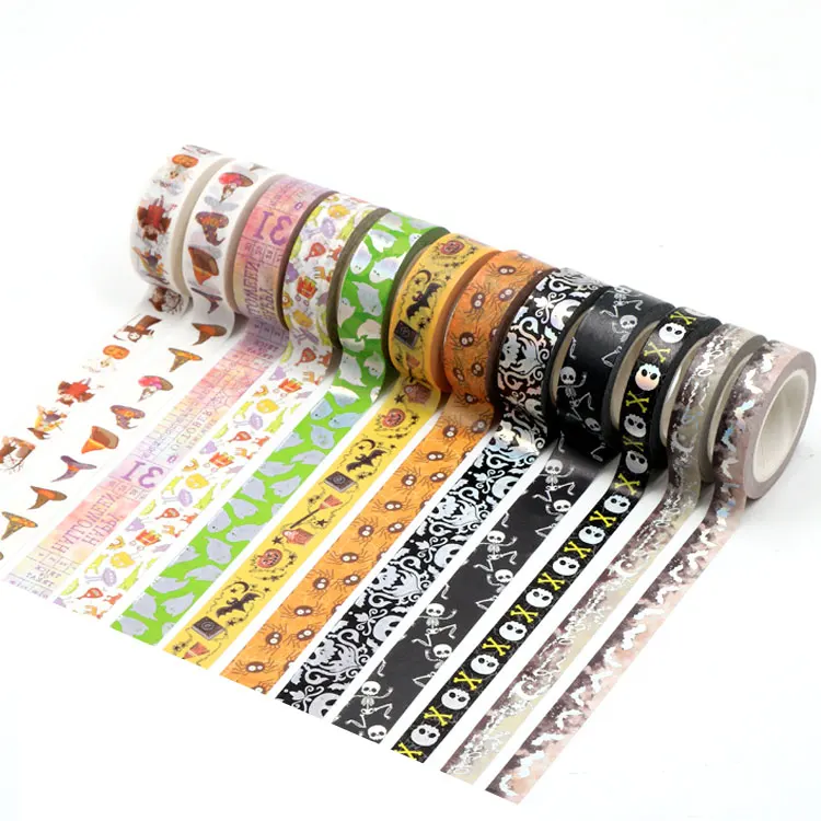 Halloween Foil Washi Tape Bat skeleton Adhesive Tape DIY Scrapbooking Sticker Label Masking tape