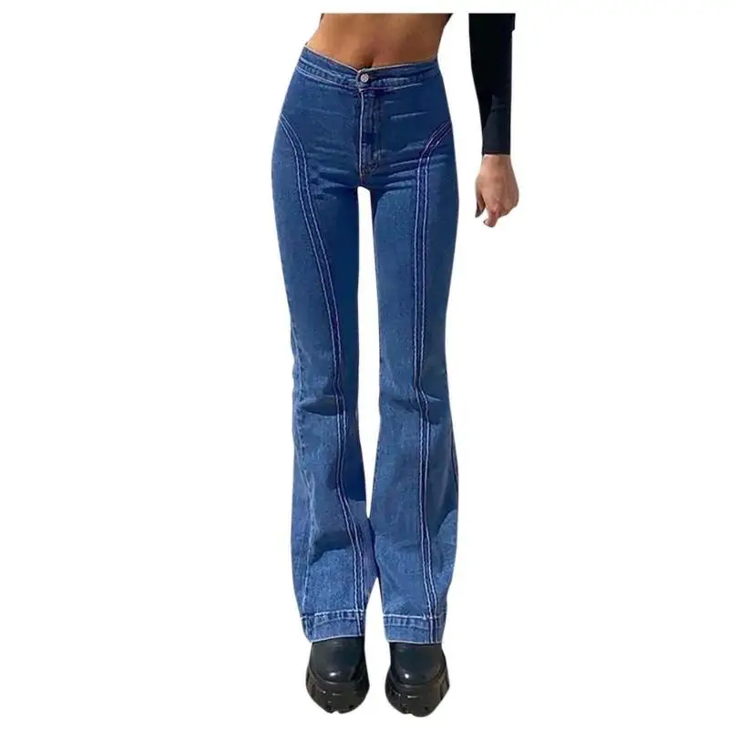 

2021 European and American Women's Jeans Skinny Flared Pants Street Hipster Fashionable Denim Girls