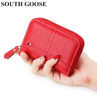 south goose 2020 fashion genuine leather credit card holder rfid blocking men business card wallet women card set small purse