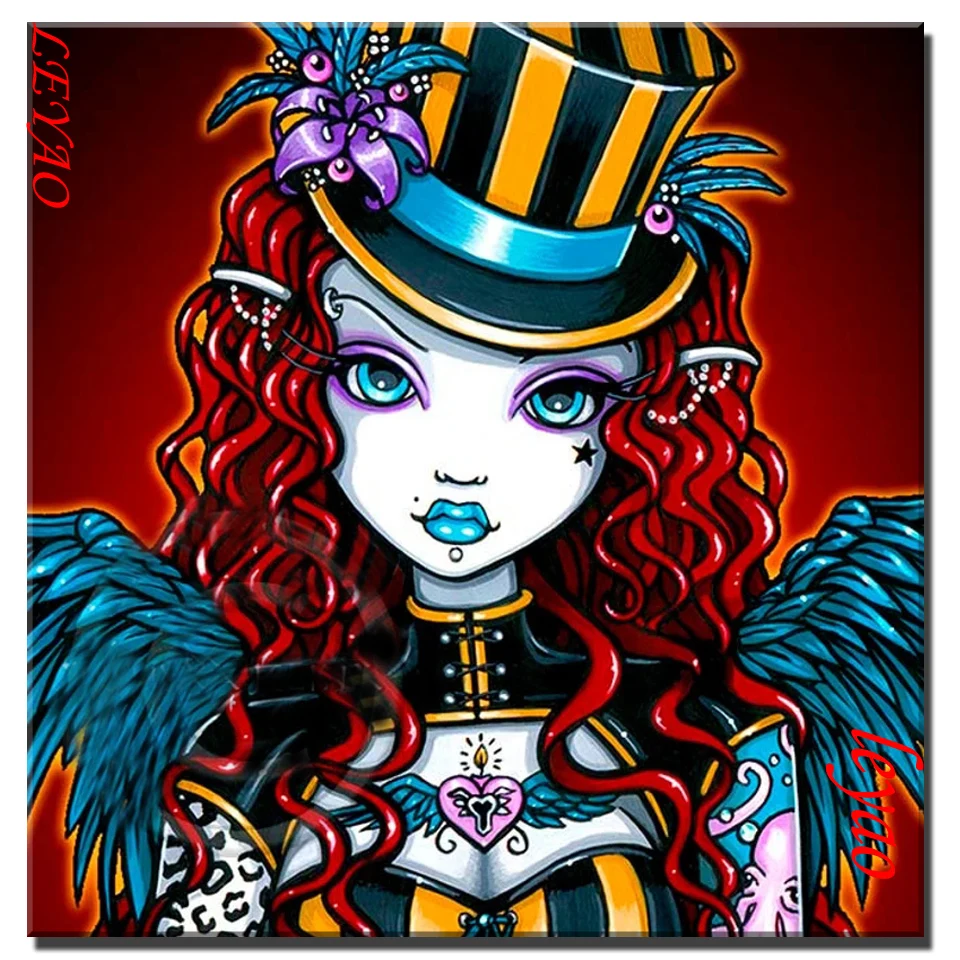 

Тату в стиле стимпанк, цирковые ангелы, искусство, искусство, украшение, Алмазная мозаика, наборы для вышивки крестиком, домашний декор