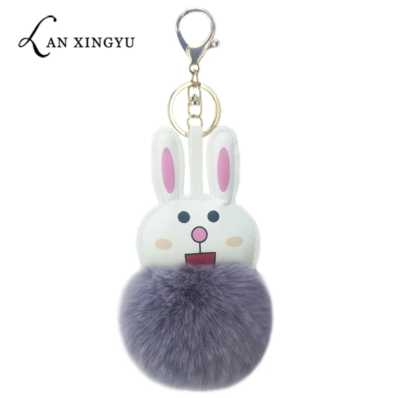 Искусственная кожа PU прекрасные длинные уши кроличья шерсть мяч клавиатура