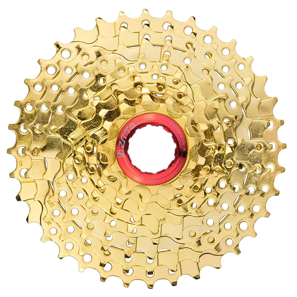 MTB Mountain Bike Cassette Freewheel (9 Speed 11-36T) - Gold Solid Construction |