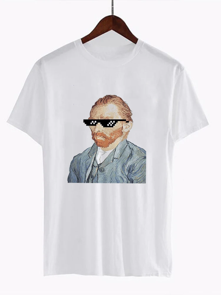 Van Gogh Art футболка Женская Топ Футболка с масляным принтом женская новая уличная Повседневная футболка графическая футболка в стиле Харадзюку Femme - Цвет: WTQ0828