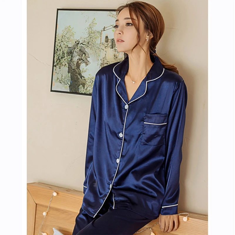 

Women'S Silk Pajamas Thin Mulberry Silk Long-Sleeved Trousers Home