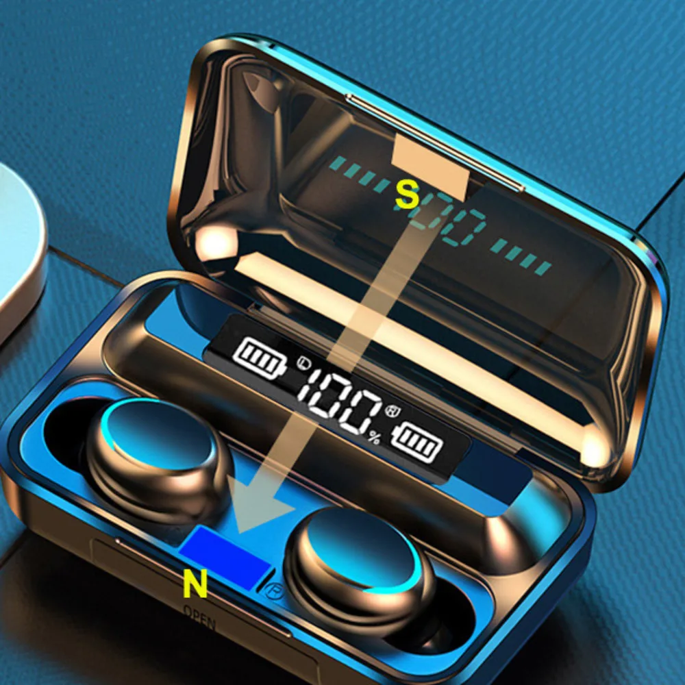 

Wireless Earphones TWS Earphones Stereo Waterproof Earbuds Bluetooth-compatible Sports Headsets With Microphone Charging Case