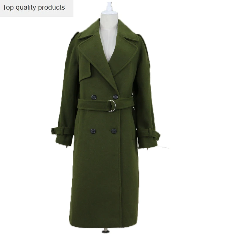 

Kaban Button Regular Full Rushed Real Coats Winter Coat 2020 Fashion Women Army Medium High Quality Wool Loose Super Warm A0251