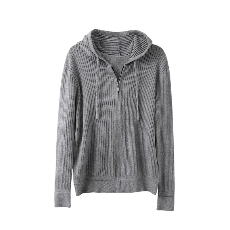 

Cardigan Women Solid Simple Zipper Hooded Knitted Sweaters Female Slim Elegant Daily Trendy Leisure Drawstring Ulzzang All-match