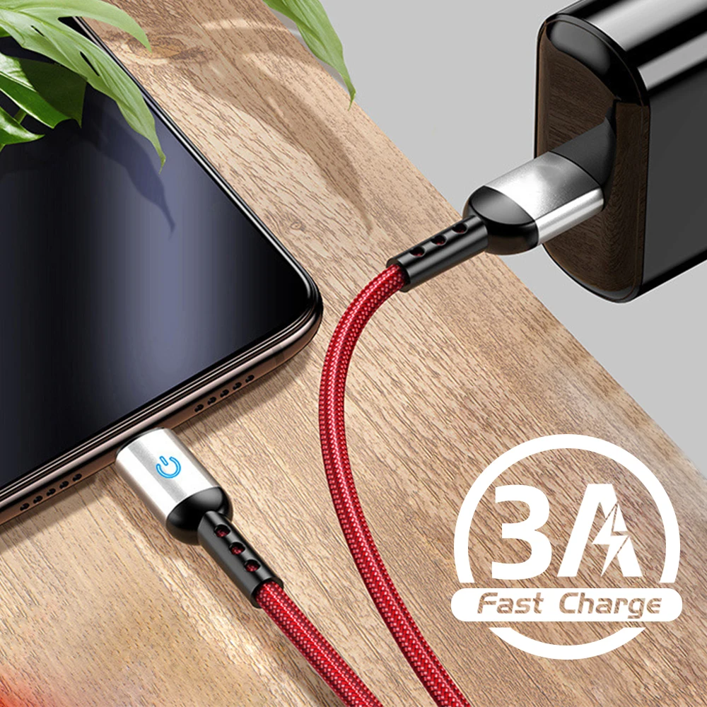 USB Type-C Cable 1.2m 3A Fast Charge Cord C Quick Charging For Smartphone Tablet Type Charger Nylon Usbc Data Wires | Мобильные