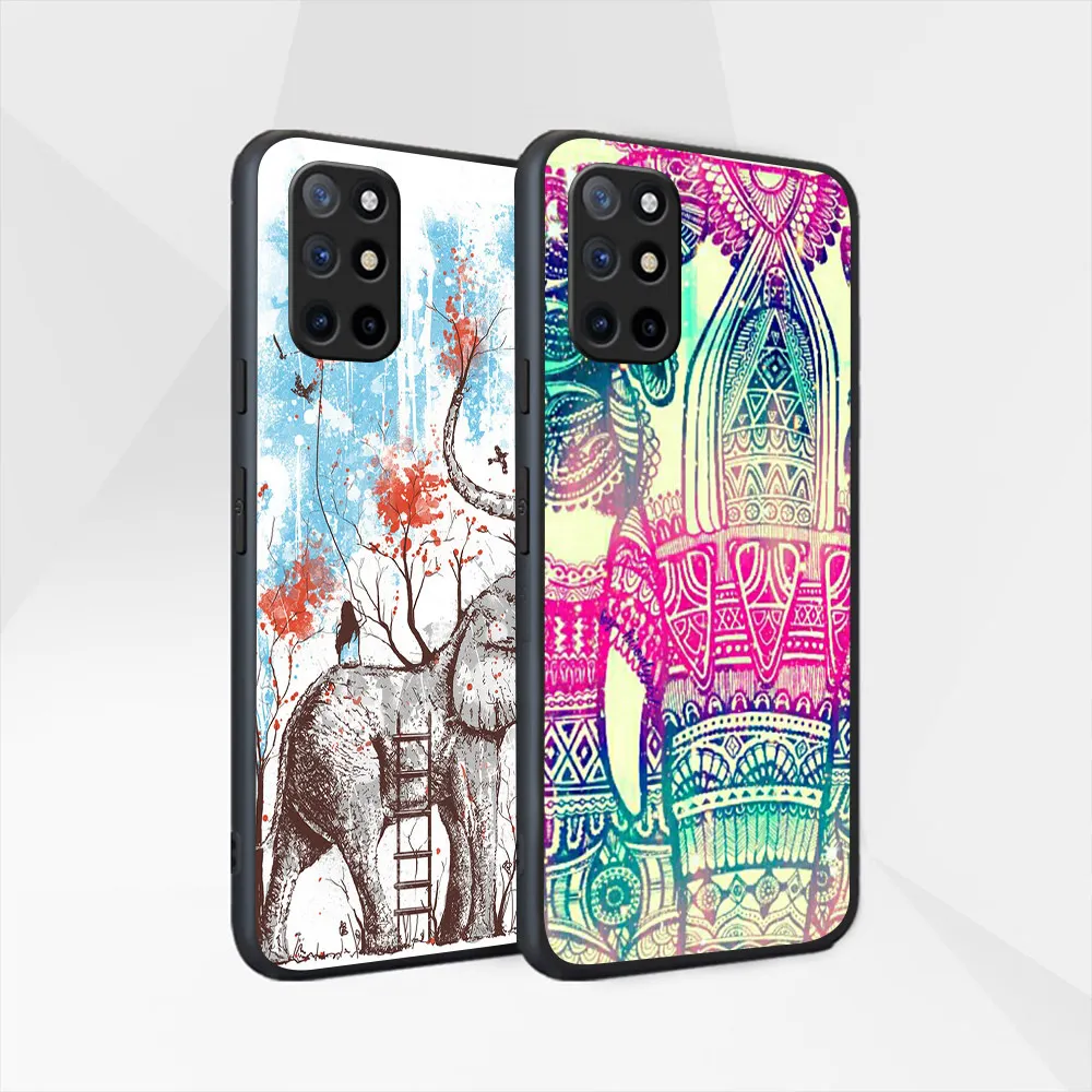

Lovely Elephant Case for Oneplus 9 9R 8 8T 7 7T 6 6T Pro Nord N10 N100 Phone Cases For 1+9 1+9R 1+8 1+7 1+6 Black TPU Cover Capa