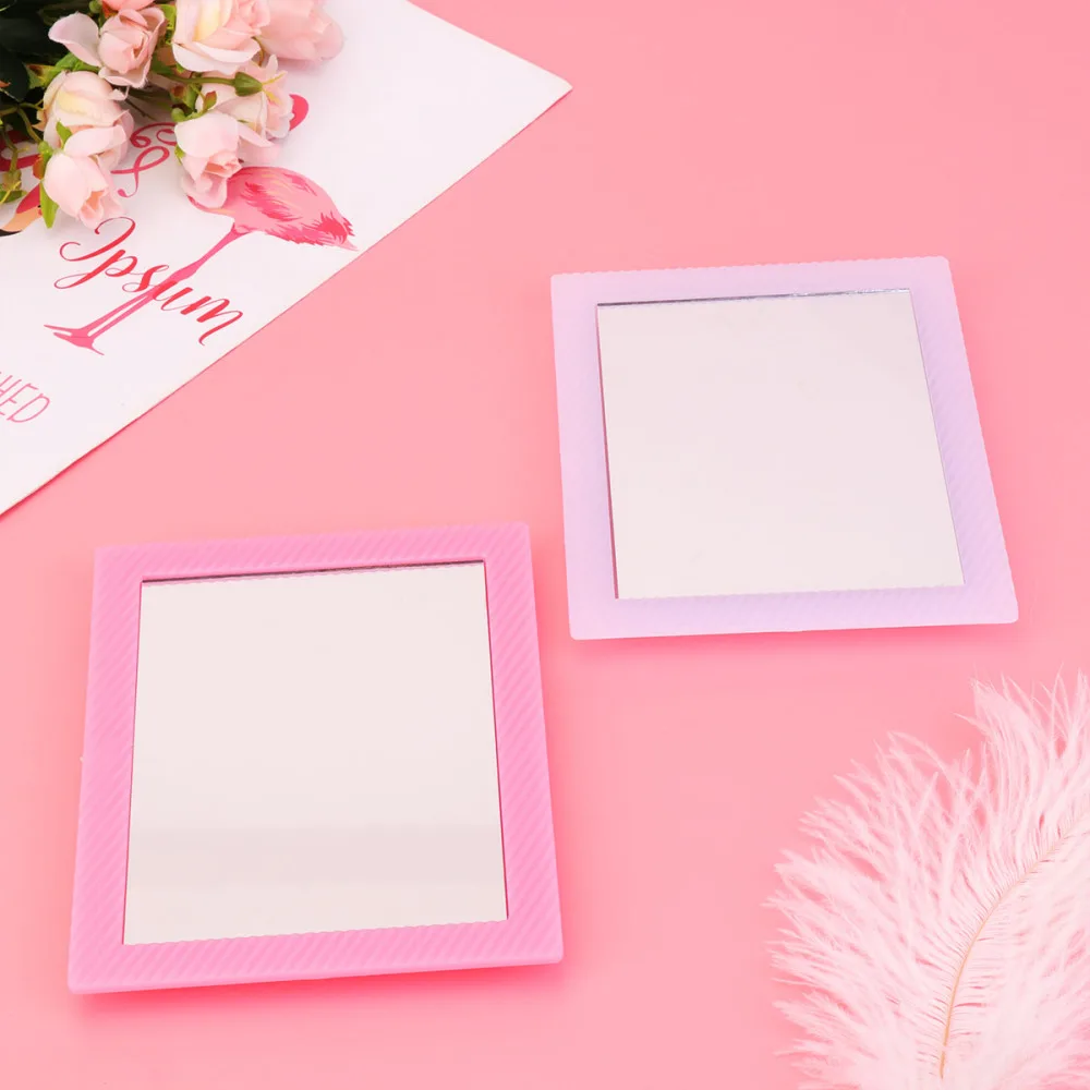 

2PCS Portable Makeup Mirror Simple Magnetic Sheet Mirror Compact Dressing Mirror Fashionable Mirror Clear Household Cosmetic Mir