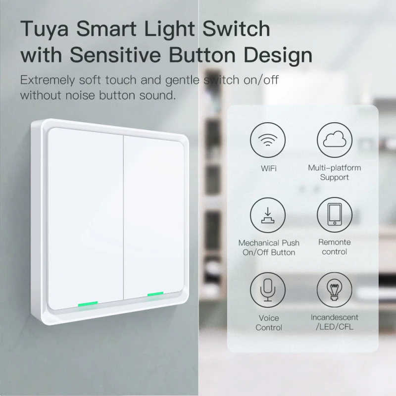 

Tuya WiFi Smart Wall Light Switch Neutral Wire Required Multi-control Association In Smart Life App Works With Alexa Google Home