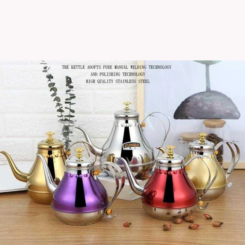 Золотой чайник из нержавеющей стали с фильтром кофейные горшки европейский