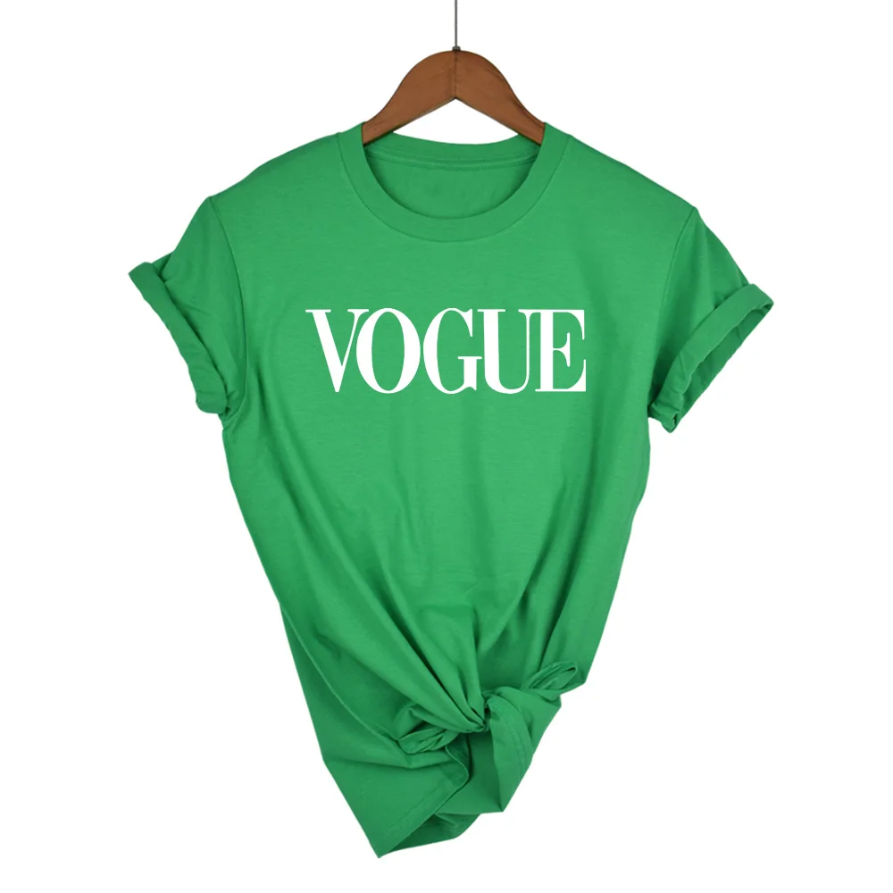 Хлопковая 100% vogue Женская дышащая футболка с буквенным принтом повседневная