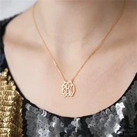 tangula customized 3 initials name necklace personalized combined lette pendant stainless steel jewelry for woman christmas gift