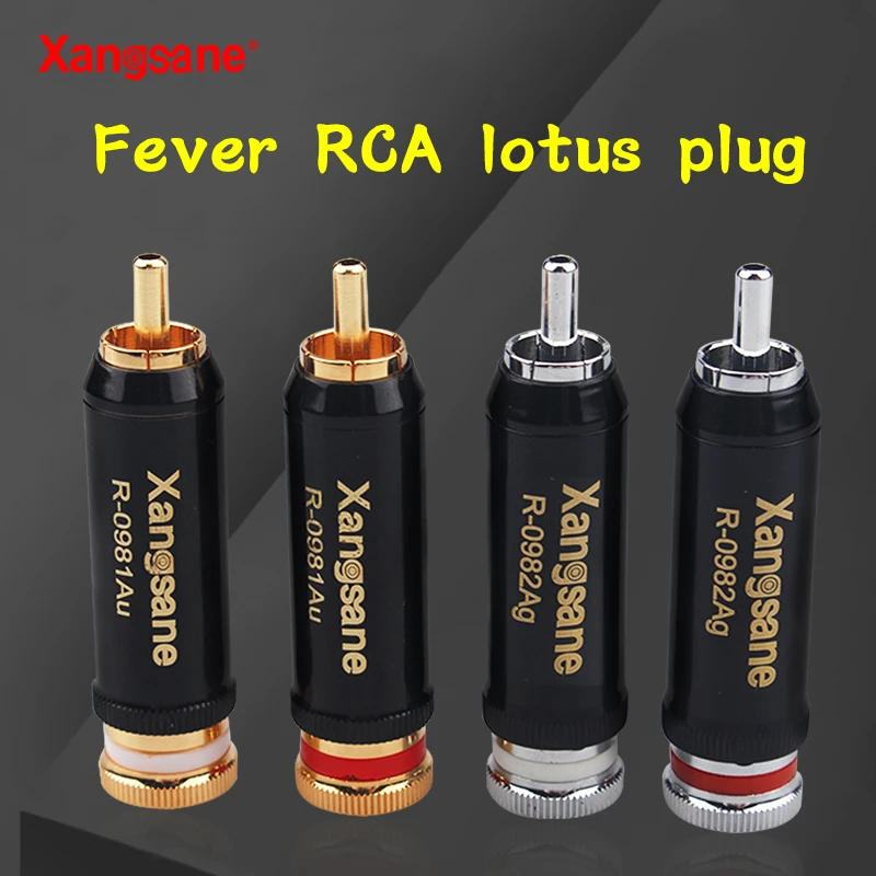 4 шт. самоблокирующиеся аудиосигнальные кабели RCA lotus с позолоченным/родиевым