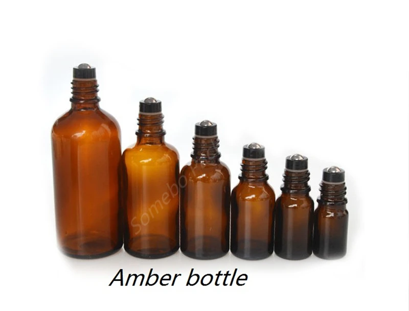 

500pcs Glass Perfume Bottles With Roll On Empty Cosmetic Essential Oil For Travel With Glass Steel Ball Roller Bottle 5ML-100ML