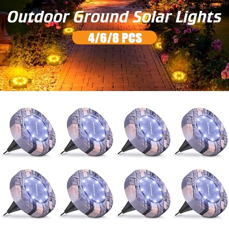 8 светодиодных ламп на солнечных батареях наружные наземные огни IP68