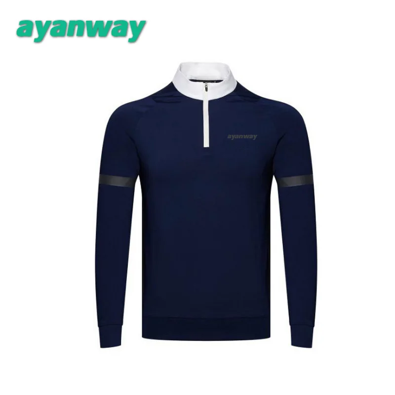 AYANWAY golf рубашка с длинными рукавами для мужчин зима осень весна мужские спортивные рубашки можно напечатать ваш логотип длинные рукава рубашка для гольфа мужская