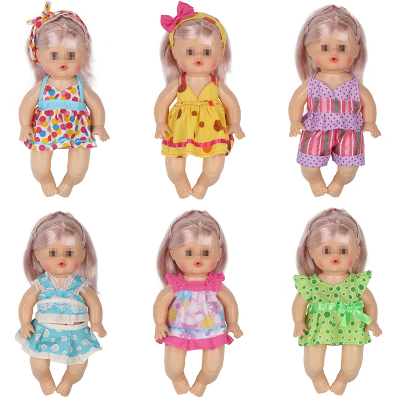 6 Pcs/set Dress 11 Inch Girl 28 Cm Born Baby Items Our Generation Barbie Dress Up Accessories Toys Fashion Outfit