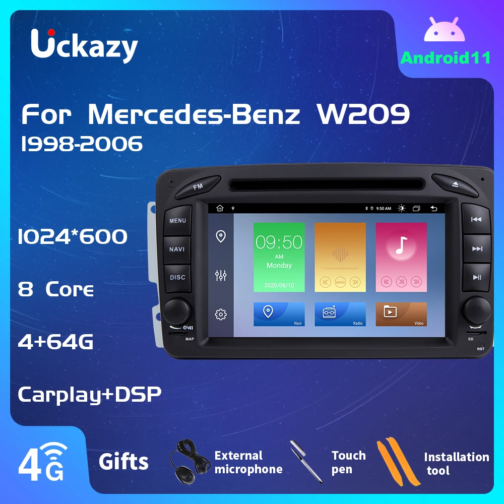 Автомагнитола Uckazy 2 Din Android DVD-плеер для W203 11 Mercedes Benz Vito W639 W168 Vaneo Clk W209 W210 M/ML