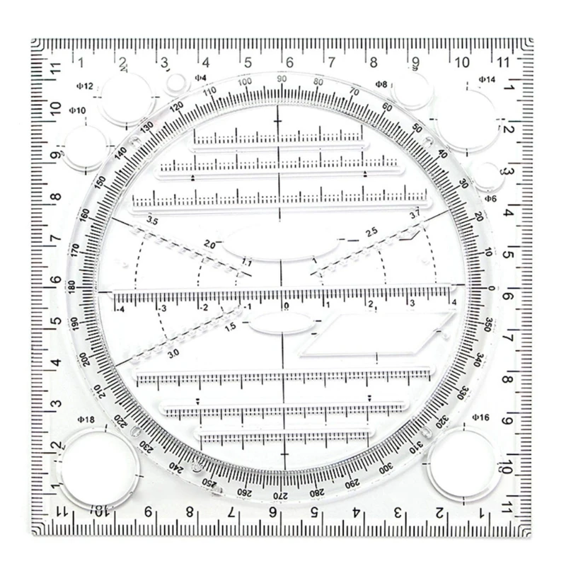 

Multifunction Art Design Drawing Ruler, Stereo Geometry Ellipse Template Ruler, School Accessories, Arc Shape Tracer