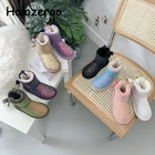 Ботинки для девочек, зимние, с бантом, теплые, с блестками