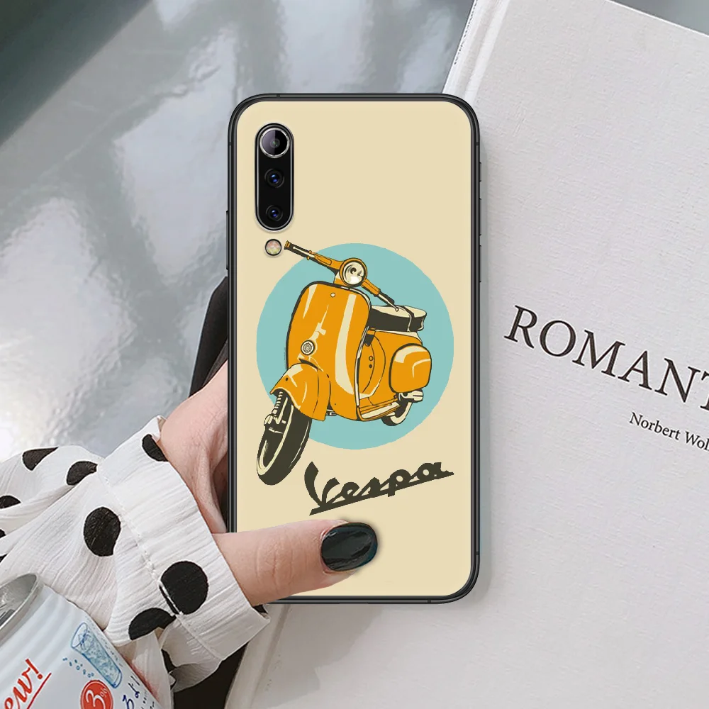 

Vespa Scooter Motorcycle logo Phone Case For XIAOMI redmi K 3 4 5 6 7 8 9 10 20 30 A X Pro ultra black black coque 3D cell cover
