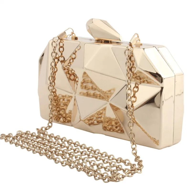 

2021 New Gold Metal Women Evening Bag Fashion Party Banquet Bag for Ladies Handbags Wedding Clutches Shoulder Bags Clutch Purse