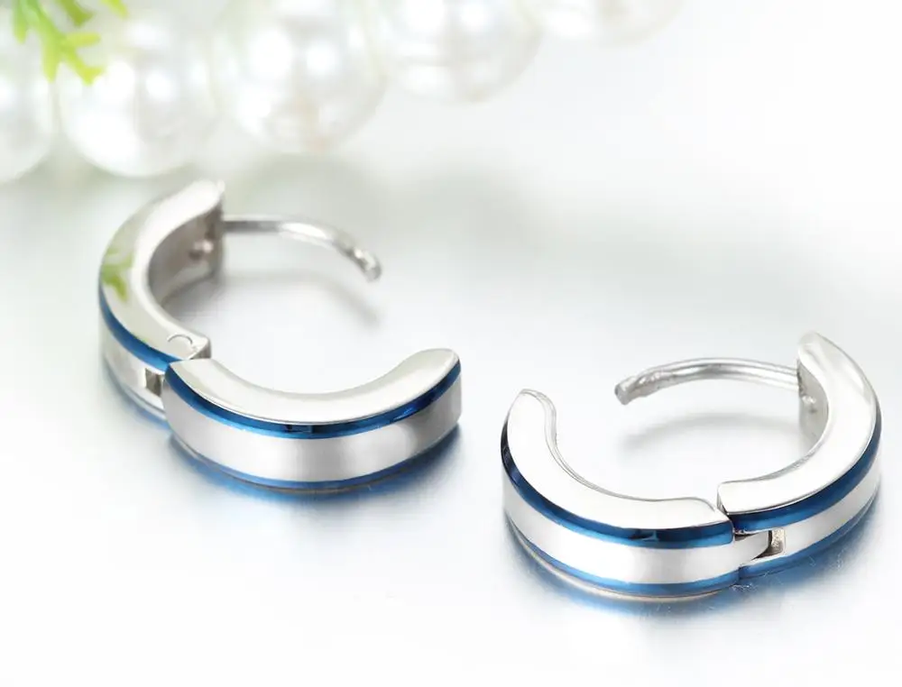 2020 мужские маленькие серьги кольца из нержавеющей стали huggie в полоску уникальный