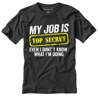 my job is top secret mens funny t shirt birthday gift for dad him fathers day men summer short sleeves casual white
