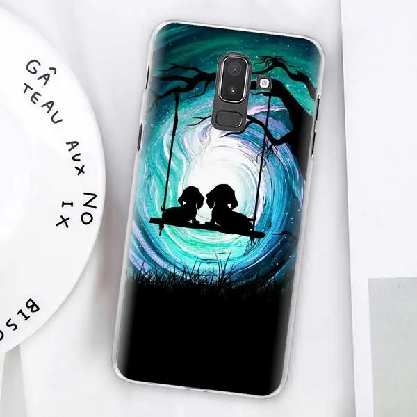 Dachshund Doxie Цветок Собака Щенок Чехлы для samsung Galaxy J4 Plus J6 Plus J8 J3 J5 J7 J5 Prime жесткий чехол - Цвет: 01