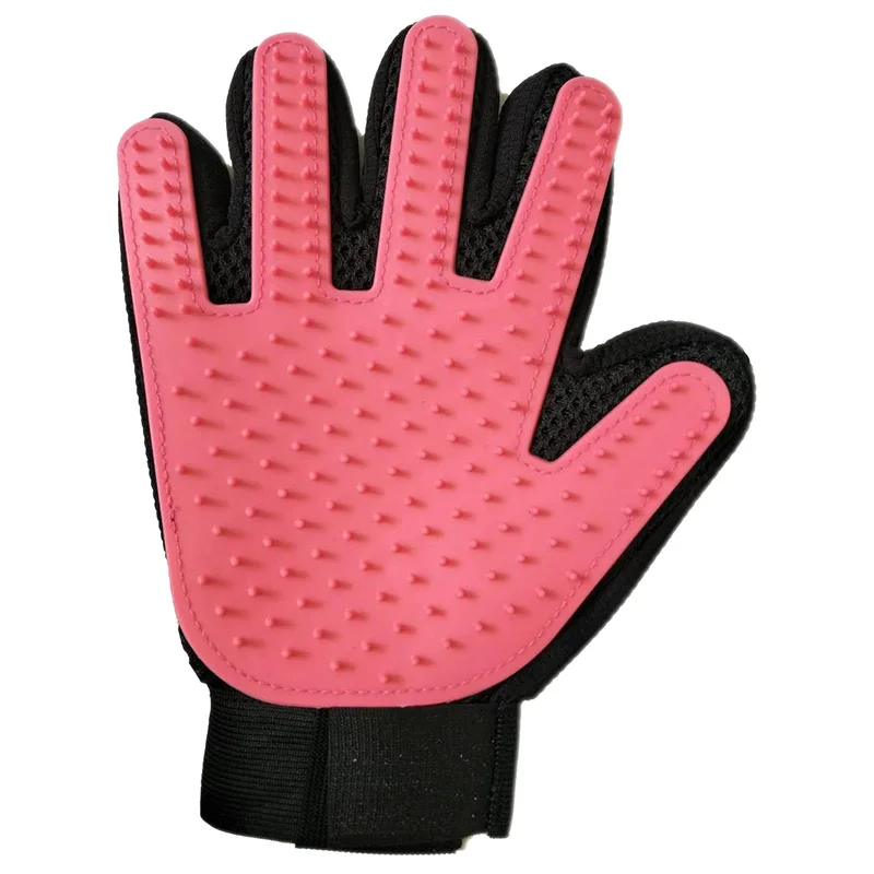 Pink right glove Nicrew перчатка для кошек перчатка для кошек, кошек, Груминг за домашним животным собачьим волосом, щетка для удаления волос, расческа, перчатка для домашних собак, очистка пальцев, массажная перчатка для животных - Цвет: Pink right glove