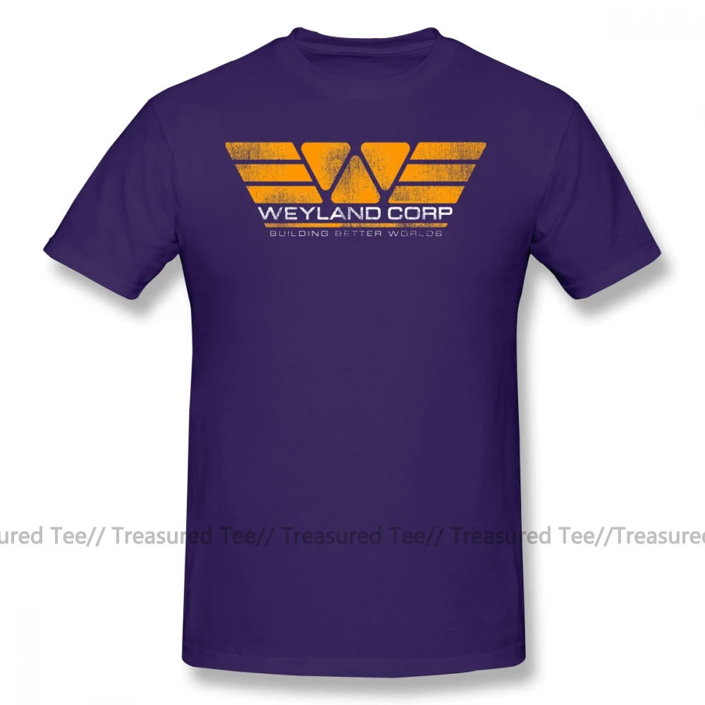 Purple Футболка с инопланетянами, WEYLAND corp., Building Better myres, футболка, 4xl, Повседневная футболка, короткий рукав, рисунок, милая Мужская футболка - Цвет: Purple