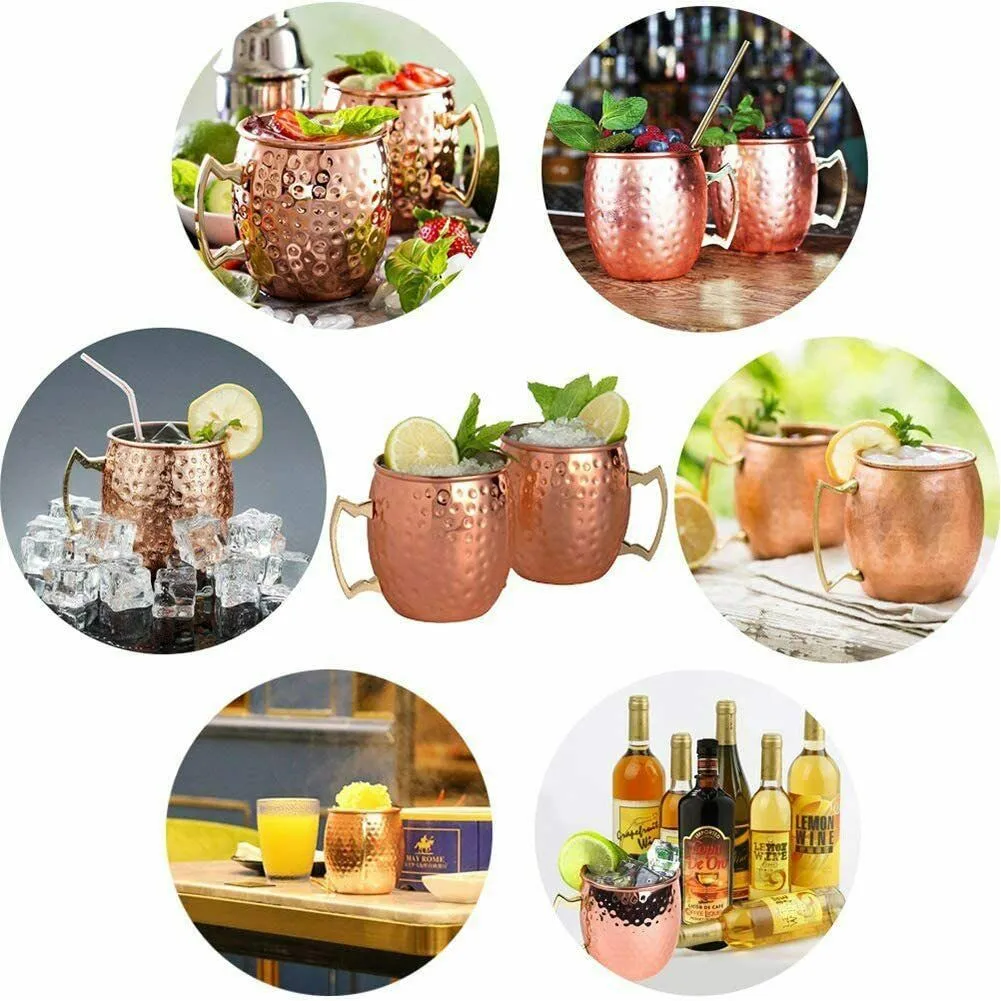 

2pcs 550ml Copper Mugs Metal Mug Cup Coffee Beer Drinking Cocktail Camping Drinkware Wine Coffee Cup Bar Tool