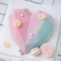 3d diamond love heart shape mold diy chocolate cookie muffin baking tool silicone candles mould mousse dessert cake decorating