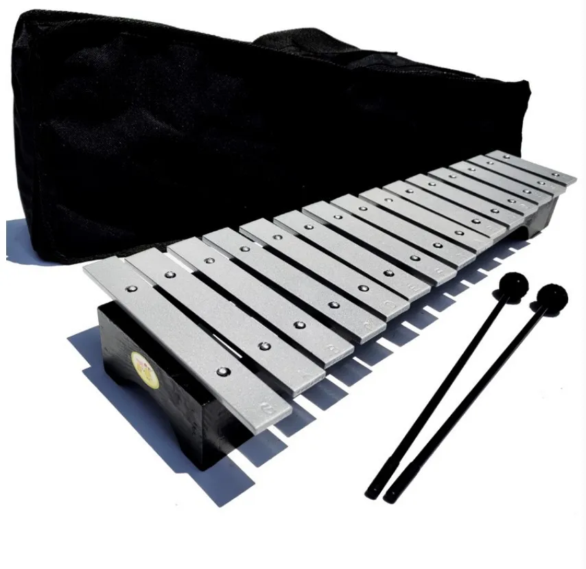 15-Tone Xylophone Aluminum Plate Piano Metal Percussion Instrument